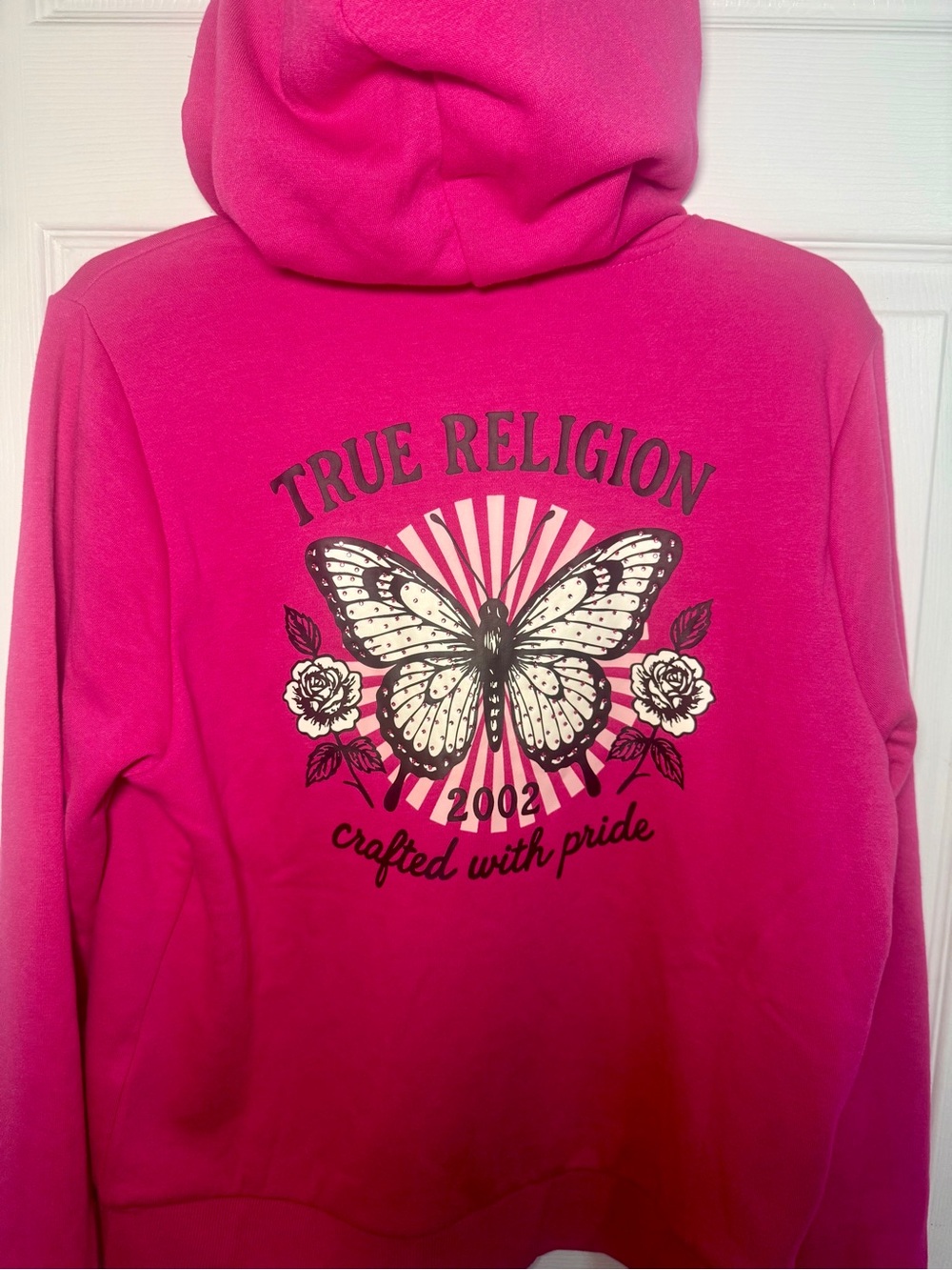True Religion Women's Berry Butterfly Hooded zip up XL
